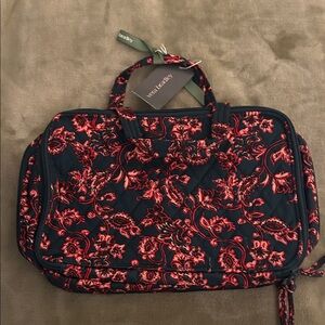 NWT Vera Bradley Black and Red Floral Cosmetic Bag